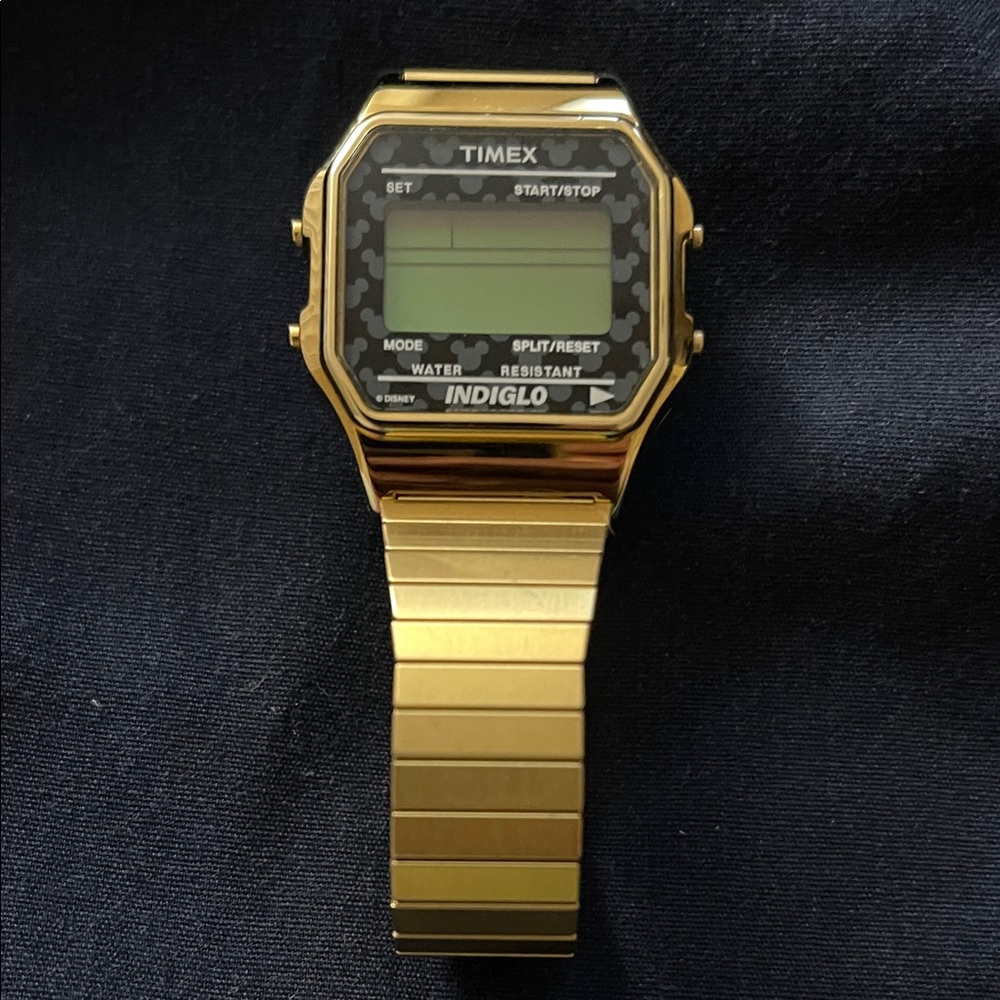 Timex Men's Classic Digital Gold-Tone 34mm Casual Watch, Expansion Band